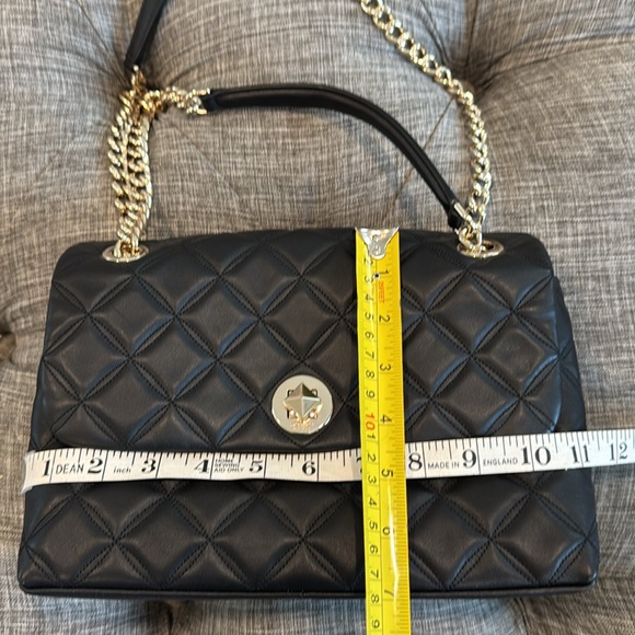 Kate Spade Bag Black Quilted Vegan Leather Gold Chain Shoulder / Crossbody - Picture 17 of 17